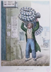 Amikor menni kell..., karikatúra a Mont de Piete zálogosoknál tett látogatásról, 1822